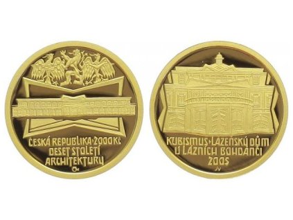 2000 Kč 2005 - Kubismus - Lázeňský dům v Lázních Bohdaneč, PROOF
