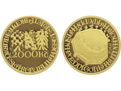 2000 Kč 2002 - Pozdní Gotika - Kašna v Kutné Hoře, PROOF