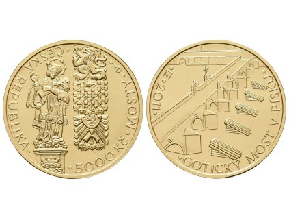 5000 Kč 2011 - Gotický most v Písku, bez certifikátu