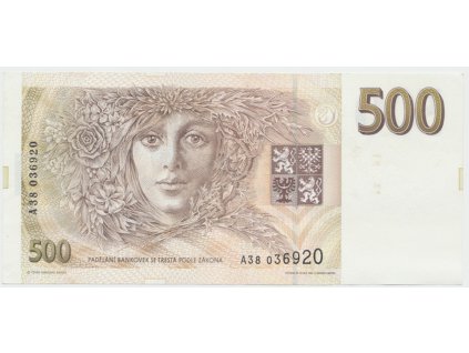 Česká republika, 500 Koruna 1993, série A, tisk Anglie, Hej..CZ10a1