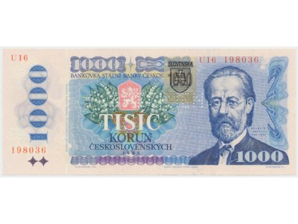 62497 62497 1000 koruna 1985 kolkovana 1993 serie u 16 bankovni vzor hej sk6bu v1