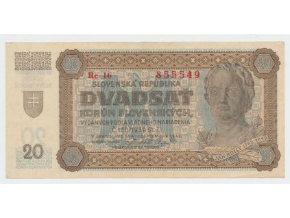 63253 63253 63253 slovensko 20 koruna 1942 hej 53a2
