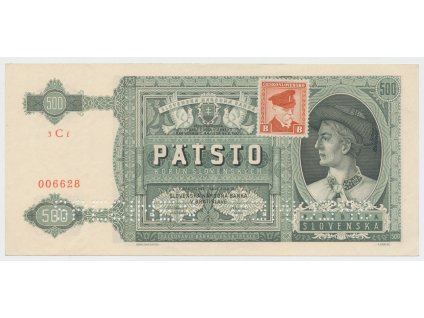 63274 ceskoslovensko 500 koruna 1941 1945 kolkovana perf 2x specimen dole hej 64a s3