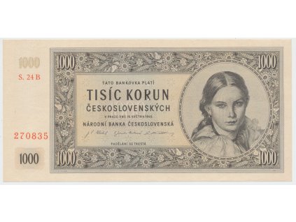 63289 ceskoslovensko 1000 koruna 1945 i vydani serie b hej 78b