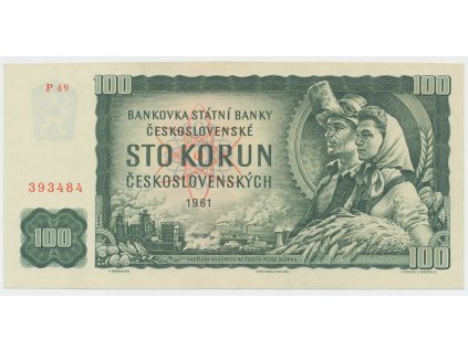 63340 ceskoslovensko 100 koruna 1961 serie p hej 101dp