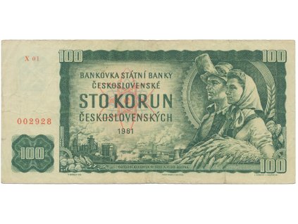 63646 ceskoslovensko 100 koruna 1961 i vydani prvni serie x 01 hej 101dx