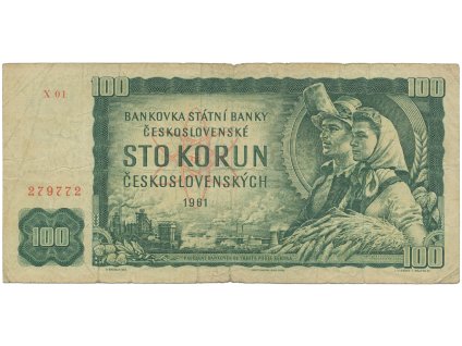 63649 ceskoslovensko 100 koruna 1961 i vydani prvni serie x 01 hej 101dx