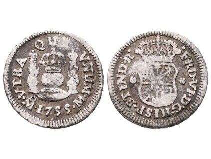 Mexiko, 1/2 Real 1755 MO/M
