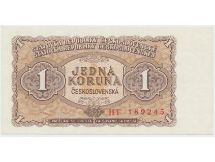 64123 64123 ceskoslovensko 1 koruna 1953 tisk praha serie ht hej 89b1