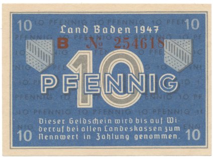 64324 64324 nemecko francouzska okupacni zona baden 10 pfennig 1947 ros 209d