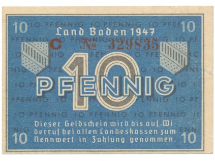 64327 64327 nemecko francouzska okupacni zona baden 10 pfennig 1947 ros 209d