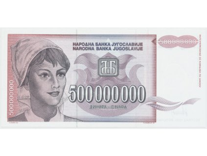 64933 jugoslavie 500 000 000 dinara 1993 nedokoncena bez serie a cisla p 125
