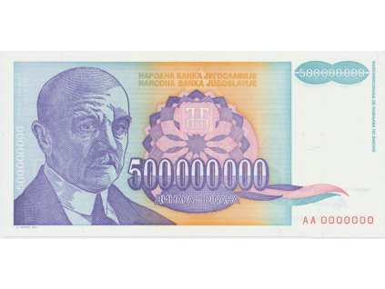 64954 64954 jugoslavie 500 000 000 dinara 1993 anulat aa 0000000 p 134