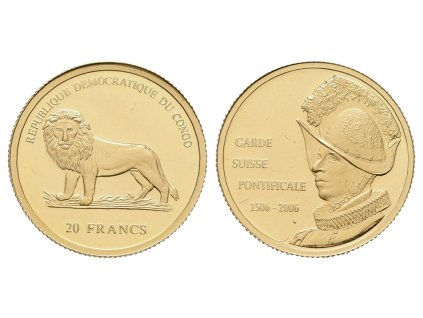 66124 66124 20 franku 2006 au 1 24 g 999 9 1000 500 let svycarske gardy