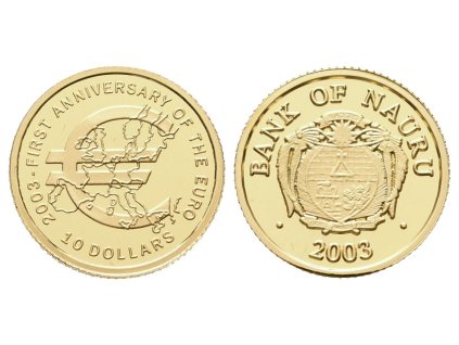 10 dolarů - 2003 - Au 1,24 g - 999/1000 - Výročí eura