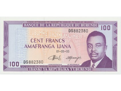 Burundi, 100 Francs 1988-1993, P.29c