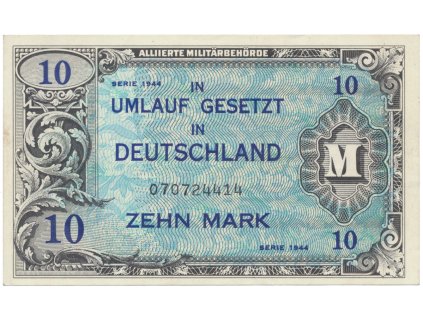 66535 okupacni poukazky allierte 10 mark 1944 tisk usa 9 mistny cislovac hej am4a