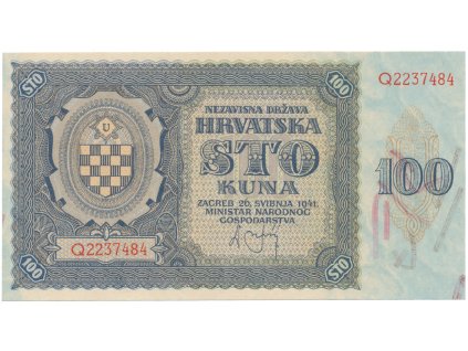 66655 66655 chorvatsko 100 kuna 1941 p 2a