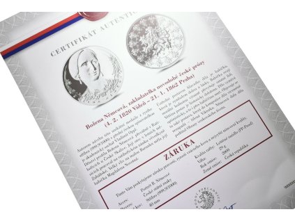 66820 1 stribrna investicni medaile bozena nemcova ag 29 g 999 1000 certifikat