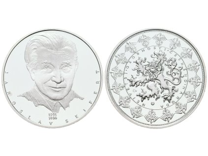 66826 stribrna investicni medaile jaroslav seifert ag 29 g 999 1000 certifikat