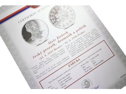 66835 1 stribrna investicni medaile alois jirasek ag 29 g 999 1000 certifikat