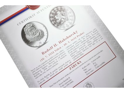 66841 1 stribrna investicni medaile rudolf ii habsbursky ag 29 g 999 1000 certifikat