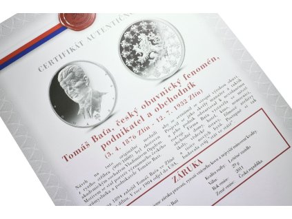 66844 1 stribrna investicni medaile tomas bata ag 29 g 999 1000 certifikat