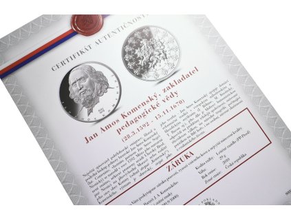 66850 1 stribrna investicni medaile jan amos komensky ag 29 g 999 1000 certifikat