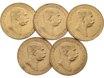 10 Koruna 1908 - jubilejní, 5 ks