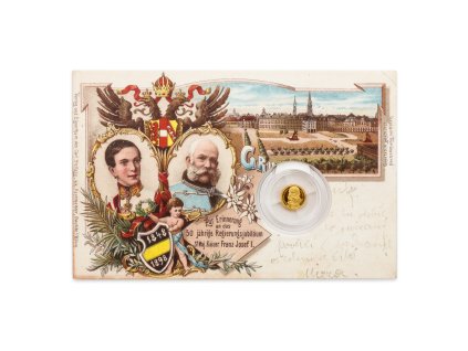 67441 4 zlata mince frantisek josef i dobova pohlednice