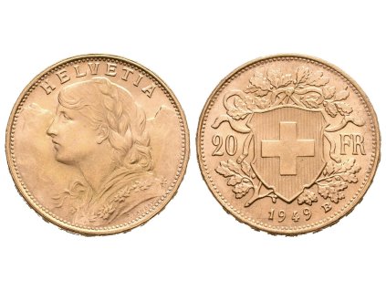 Švýcarsko, 20 Frank 1935 L-B
