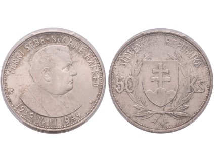 73195 73195 73195 50 koruna 1944 jozef tiso pcgs ms 64