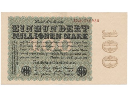 74950 74950 nemecko 100 millionen mark 1923 kreuzblutten ro 106e