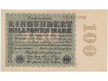 74956 74956 nemecko 100 millionen mark 1923 kreuzblutten ro 106e