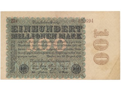 74989 74989 nemecko 100 millionen mark 1923 kreuzblutten ro 106j