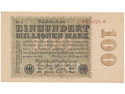 74998 74998 nemecko 100 millionen mark 1923 hakensterne ro 106l