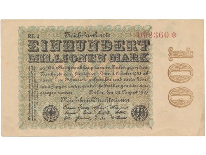 75001 75001 nemecko 100 millionen mark 1923 hakensterne ro 106l