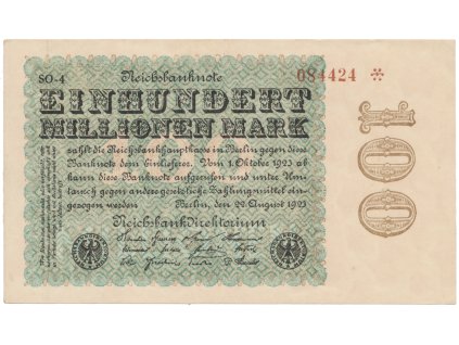 75028 75028 nemecko 100 millionen mark 1923 sterne ro 106u
