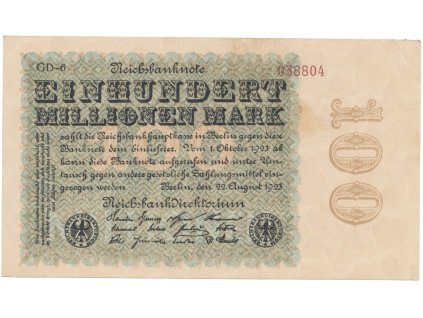 75034 75034 nemecko 100 millionen mark 1923 sterne ro 106u