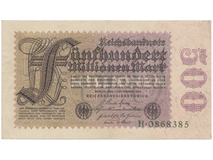 75079 75079 nemecko 500 millionen mark 1923 ro 109a