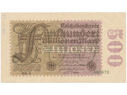 75112 75112 nemecko 500 millionen mark 1923 vodoznak hakensterne ro 109d