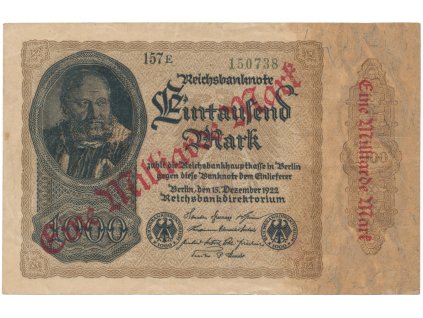 75184 75184 nemecko 1 milliarde mark 1923 ro 110e