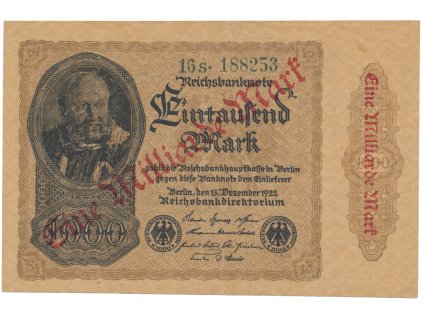 75199 75199 nemecko 1 milliarde mark 1923 ro 110f