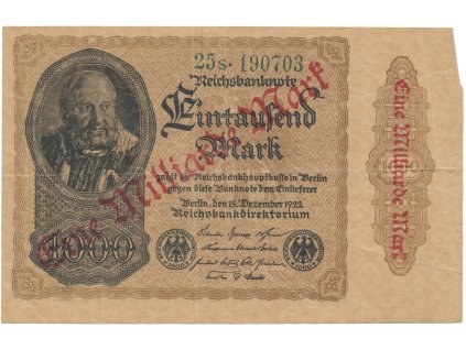 75208 75208 75208 nemecko 1 milliarde mark 1923 ro 110f