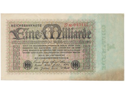 75235 75235 nemecko 1 milliarde mark 1923 ro 111b