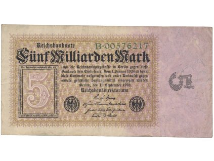 75247 75247 75247 nemecko 5 milliarden mark 1923 ro 112a