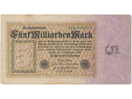 75250 75250 nemecko 5 milliarden mark 1923 ro 112b