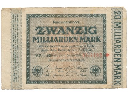 75301 75301 nemecko 20 milliarden mark 1923 ro 115k