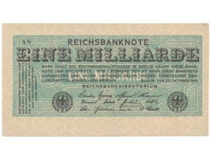 75325 75325 75325 nemecko 1 milliarde mark 1923 ro 119a