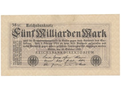 75499 75499 nemecko 5 milliarden mark 1923 ro 120d